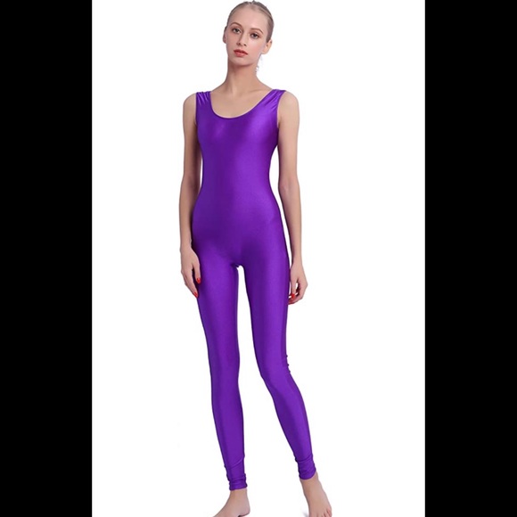 Pants - Purple full body dance leotard bodysuit